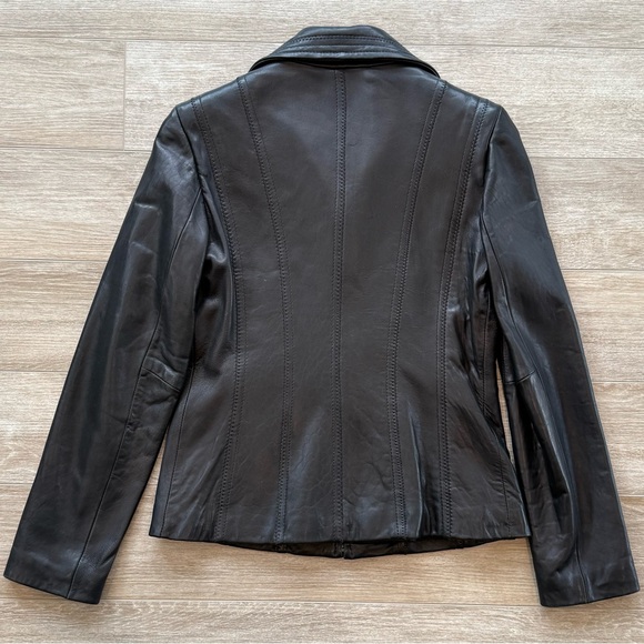 Black Genuine Leather Vintage Jacket - Picture 9 of 16